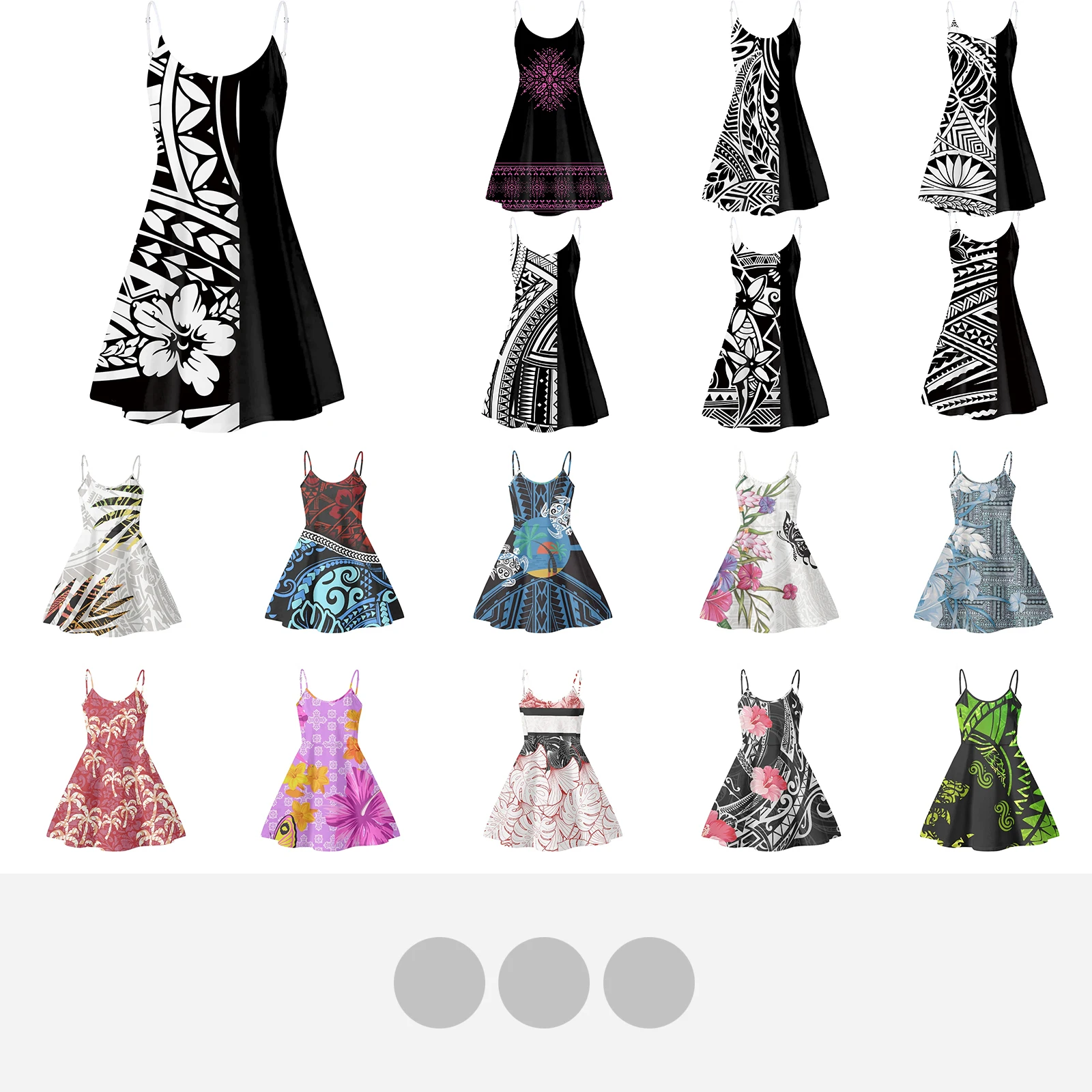 Midi Dress - Lady Casual Sexy Midi Dress, Polynesian