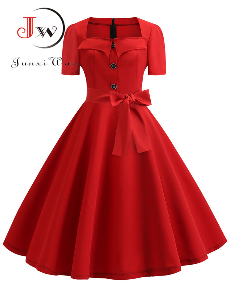 Women Summer Dress Elegant Ret - Women'S Red Formal Wear 评论和价格
