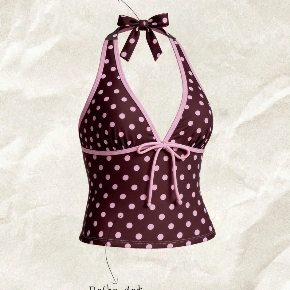 Women's Sleeveless Polka Dot T - Womens Suit 评论和价格